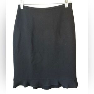 🏷️ 2/$20 Club Monaco Y2K Classic Black Frill Hem Pencil Skirt